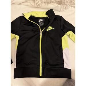 Nike Boys Track Jacket Sz. 2T Full Zip Black/Neon Green